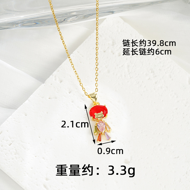 Collar de oro de arena transfronteriza vietnamita lujoso ligero estilo de lujo con aretes de oso pequeño conjunto de moda femenina temperamento no se desvanece joyas