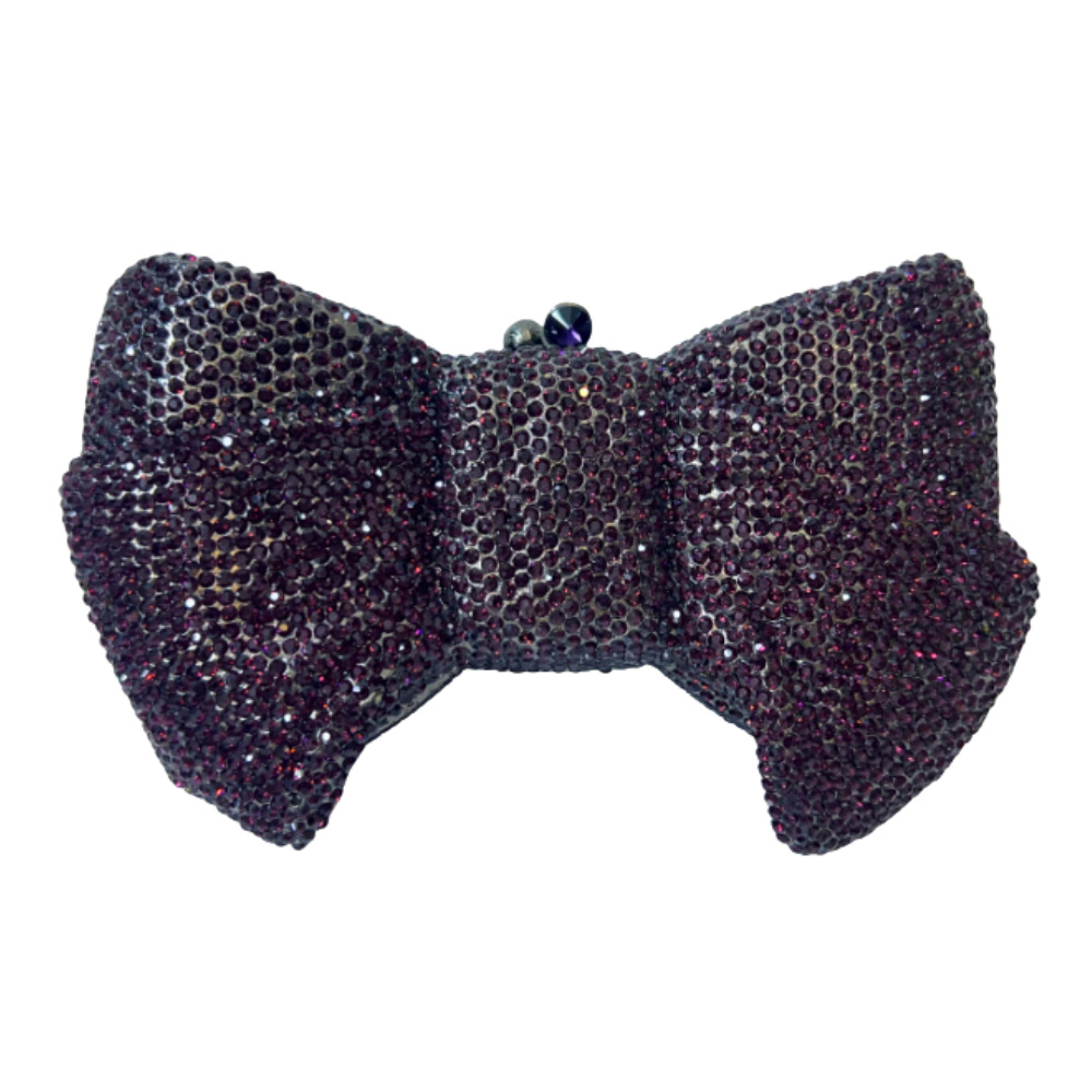 Bolso de arco transfronterizo nuevo arco de diamantes bolso de banquete de diamantes bolso de mano de mujer bolso de maquillaje pastel