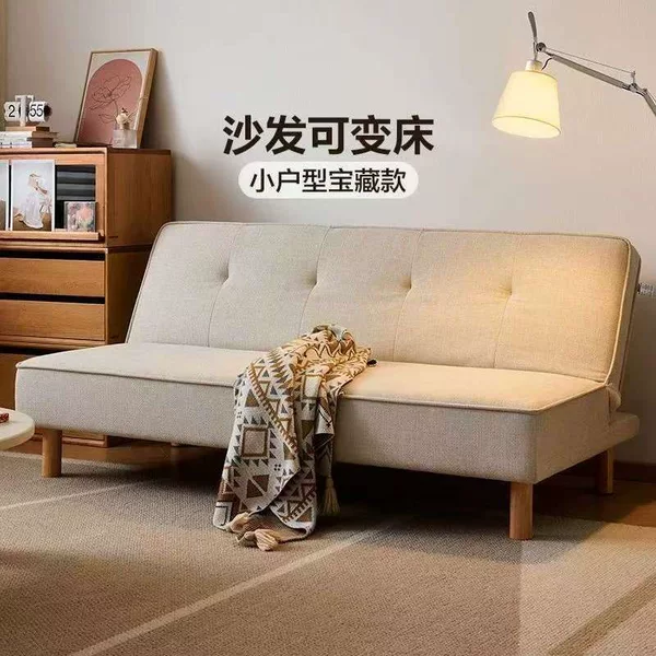 Lazy sofa 2026 new model, modern folding sofa bed with a cotton-linen look, suitable for small apartments and living rooms, a two-seater sofa bed