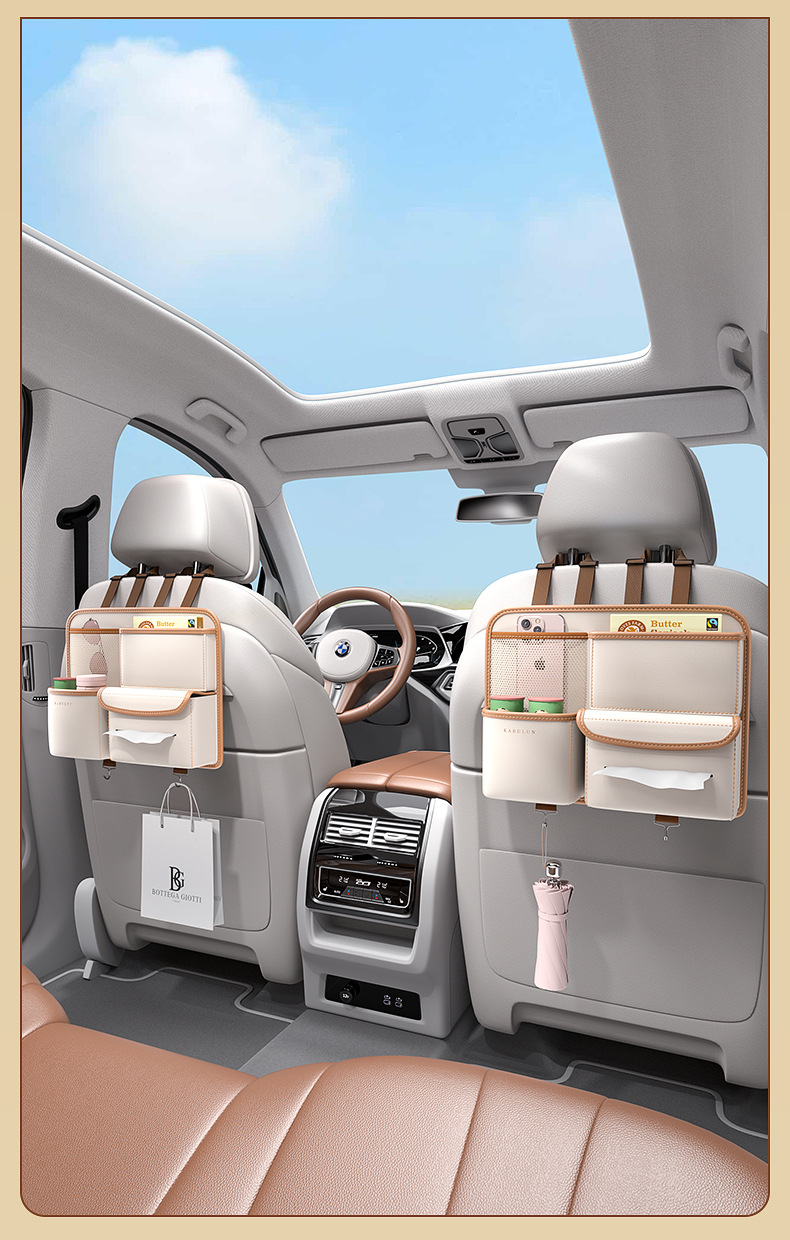 Car Seat Back Storage Bag Hanging Bag Multifunctional Storage Box Car Seat Back Storage Bag Car Interior Decoration Supplies