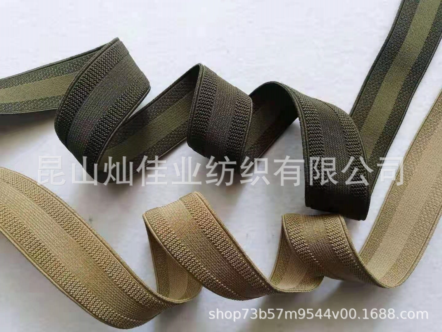 Manufactor goods in stock Army green Khaki 3.0cm Plain Elastic band Elastic band clothing accessories Accessories Elastic force Webbing