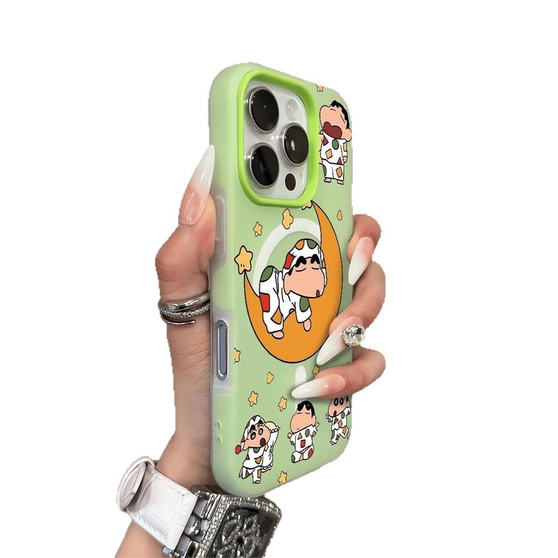 磁気ゼリー 2-in-1 携帯電話ケース クレヨンしんちゃん Apple 17promax 強力な磁気携帯電話ケース ファッショントレンド|undefined