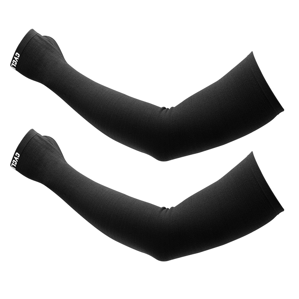 现货通用保暖时尚黑色单色冬季针织袖套儿童成年款