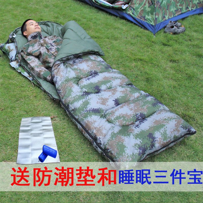 睡袋冬季成人户外加厚保暖单人大人秋冬野外露营室内冬天春夏跨境