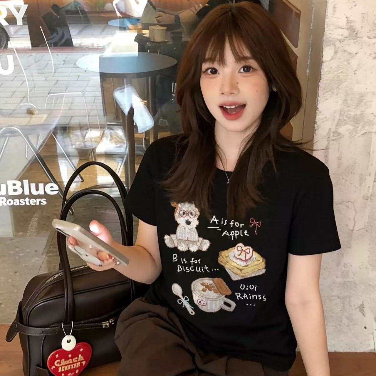 Summer cartoon white T-shirt