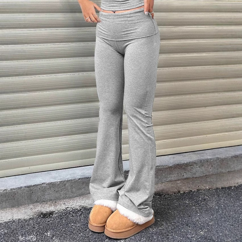 Amazon's Hot-Selling 2026 European and American Cross-Border Trendy Slim-Fit Versatile Fashion Wide-Waist Slimming Flared Casual Pants