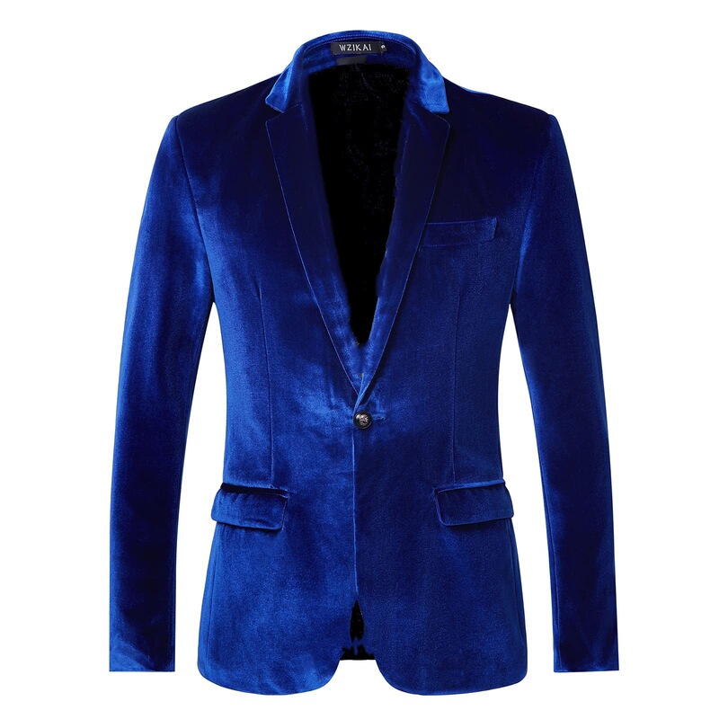 New Spring and Autumn European and American Style Men's Casual Slim-Fit Velvet Blazer Trendy Youth Suit