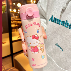 三麗鷗卡通彈跳杯食品級316不鏽鋼學生可愛卡通便攜批發保溫杯