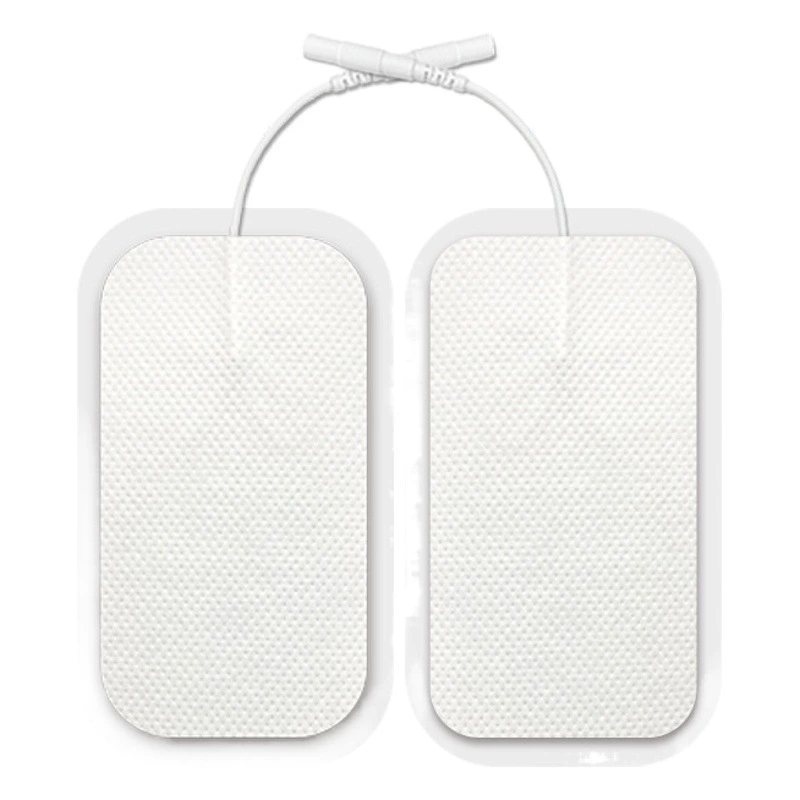 Электродный пластырь для физиотерапевтического массажа 4*8 см, с креплением на кнопках, самоклеящийся, для мышц груди, гелевый, из нетканого материала