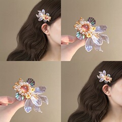 金魚姫 ~ 超仙幻彩小金魚ヘアピンファッション手作り真珠サイド前髪クリップ甘い少女ヘアピン