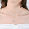 Diamond necklace for St. Valentine's Day for princess, platinum pendant, chain, 1 carat, 925 sample silver, light luxury style