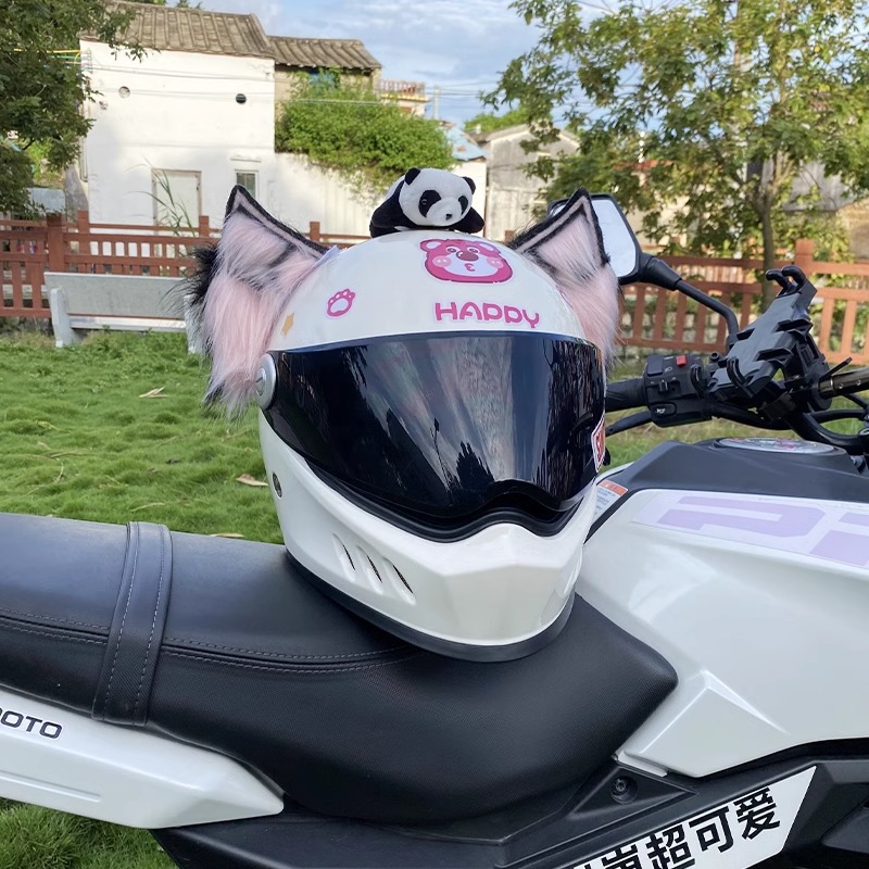 Helmet Accessories Furry Ears Detachable Motorcycle Electric Car Universal