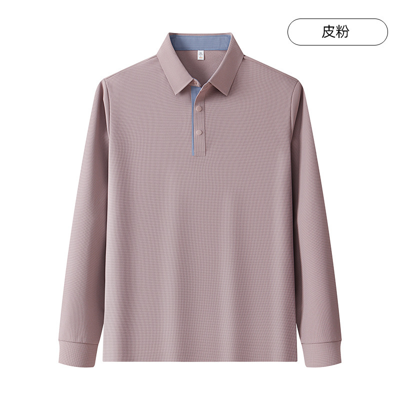 长袖t恤男士秋季新款翻领打底上衣休闲商务polo衫薄款抗菌防晒|undefined