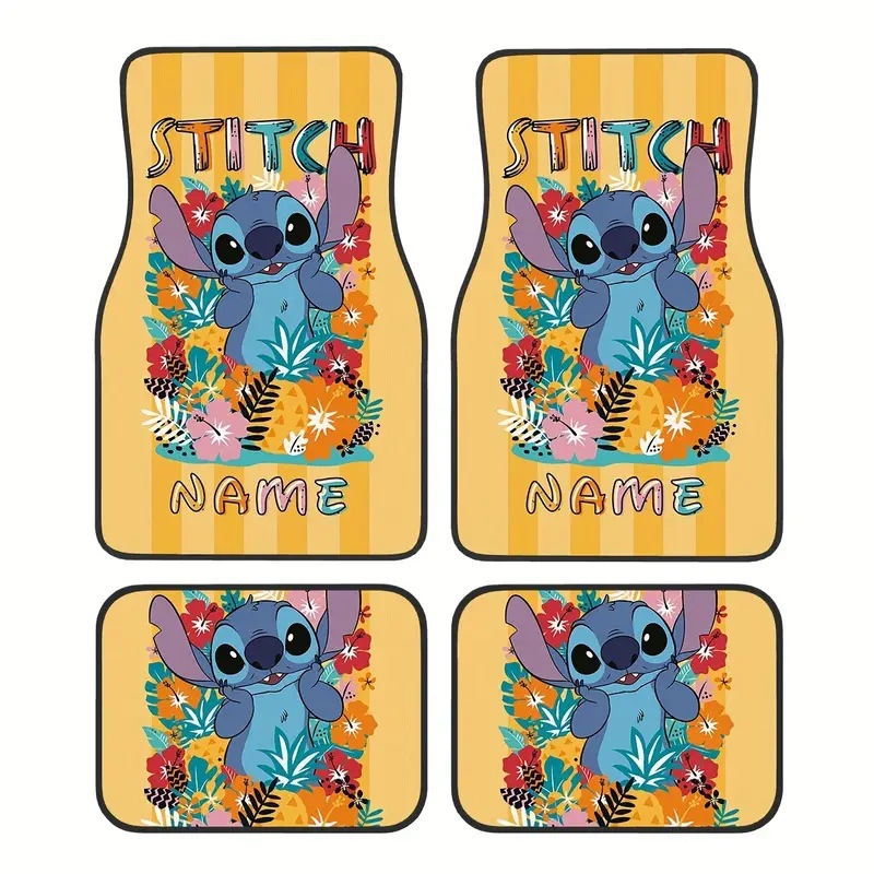 Cross-border Hot-selling Cartoon Mickey Car Mat Four-piece Dirt-resistant Easy-care Floor Mat Amazon Floor Mat for Hair