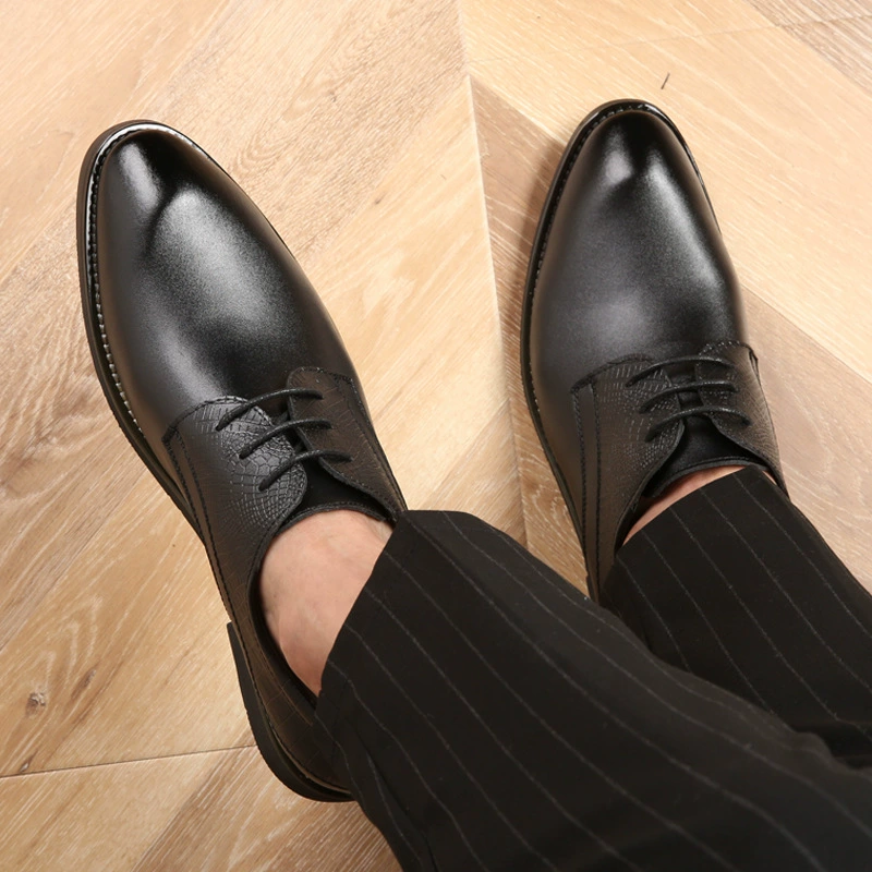 2024 новая мужская обувь из натуральной кожи, деловая повседневная кожаная обувь на шнуровке, свадебные туфли большого размера, модные повседневные и удобные туфли для жениха