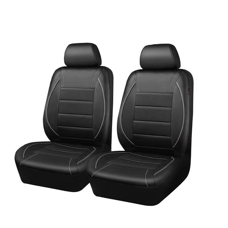 Universal Pu Leather Car Seat Cover with Single-Needle Arc Pull Strap, Leather Style, 5-Seater Car Seat Cover