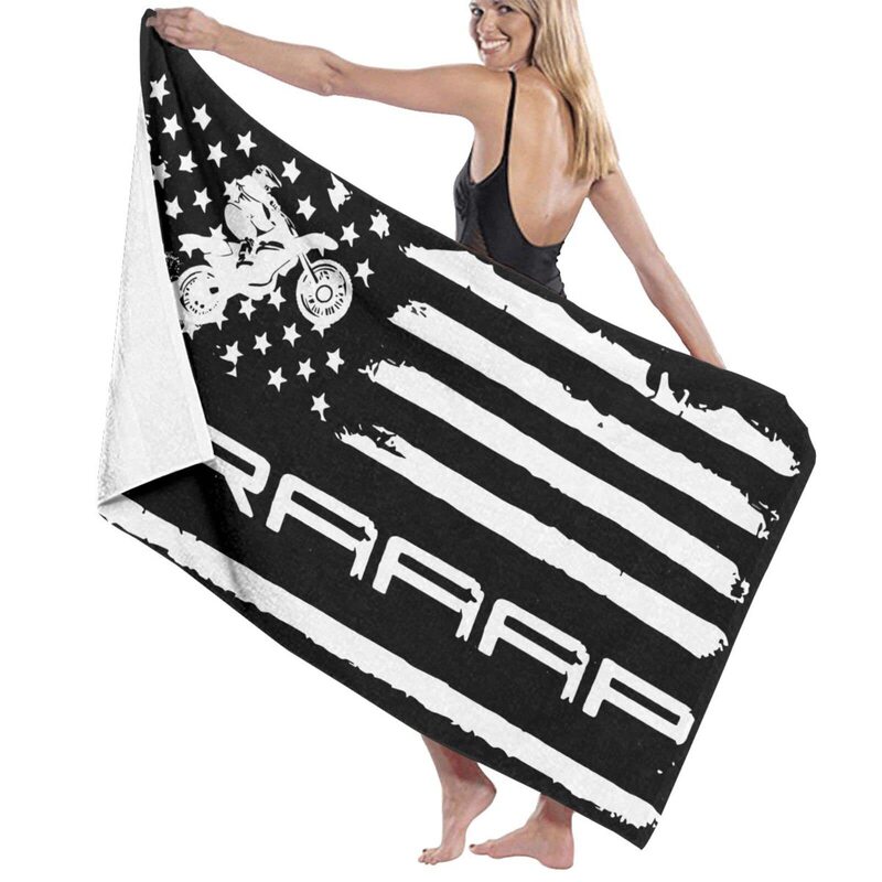 Motocross American Flag Beach Towel Quick Dry Shower Swimming Adult Bath Towel Hotel Gym and Spa