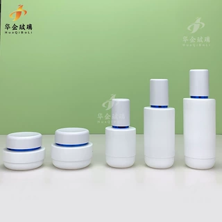 新款现货批发30g膏霜瓶50ml透明瓶子100ml精华液瓶直圆套装玻璃瓶