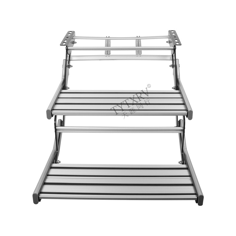 RV plegable paso remolque coche Bienvenido aleación de aluminio manual encogimiento una sola capa doble pedal eléctrico