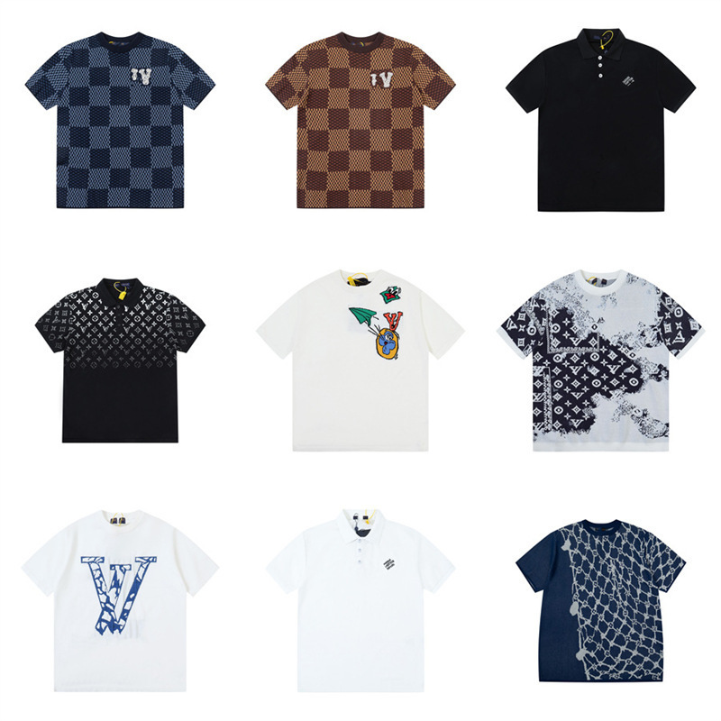 Cross-Border·Authentic Version·High Quality·Lujia Polo Shirt Letter Embroidery Jacquard Knitted T-Shirt Short Sleeve Unisex