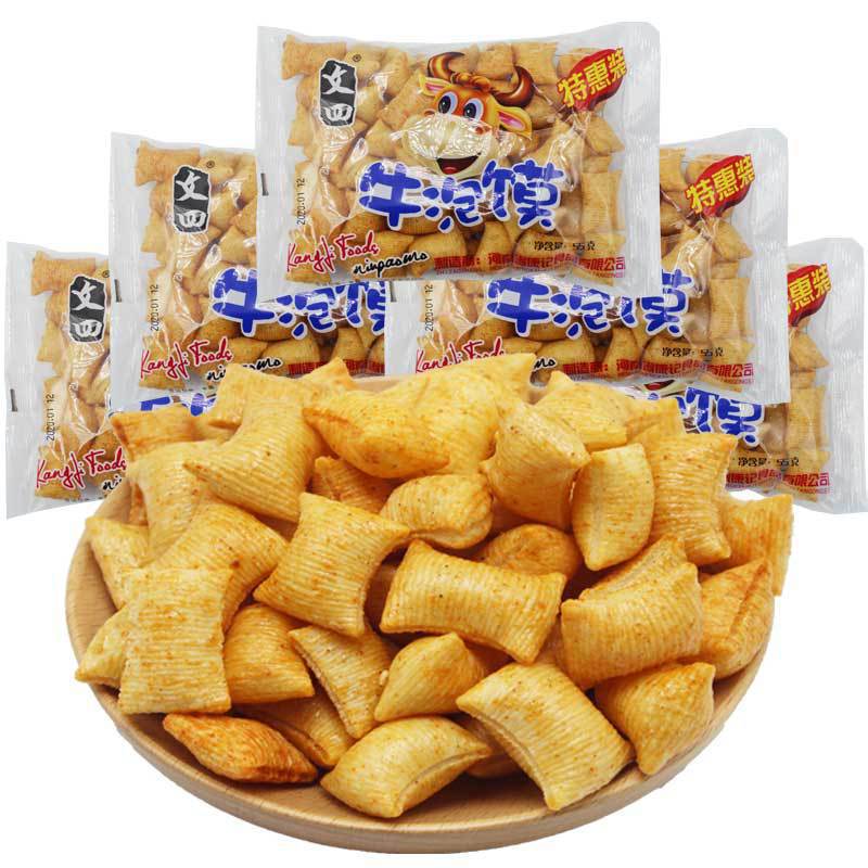 兒時懷舊文四牛泡饃55g/袋空心薯片膨化校園辦公小吃休閒零食