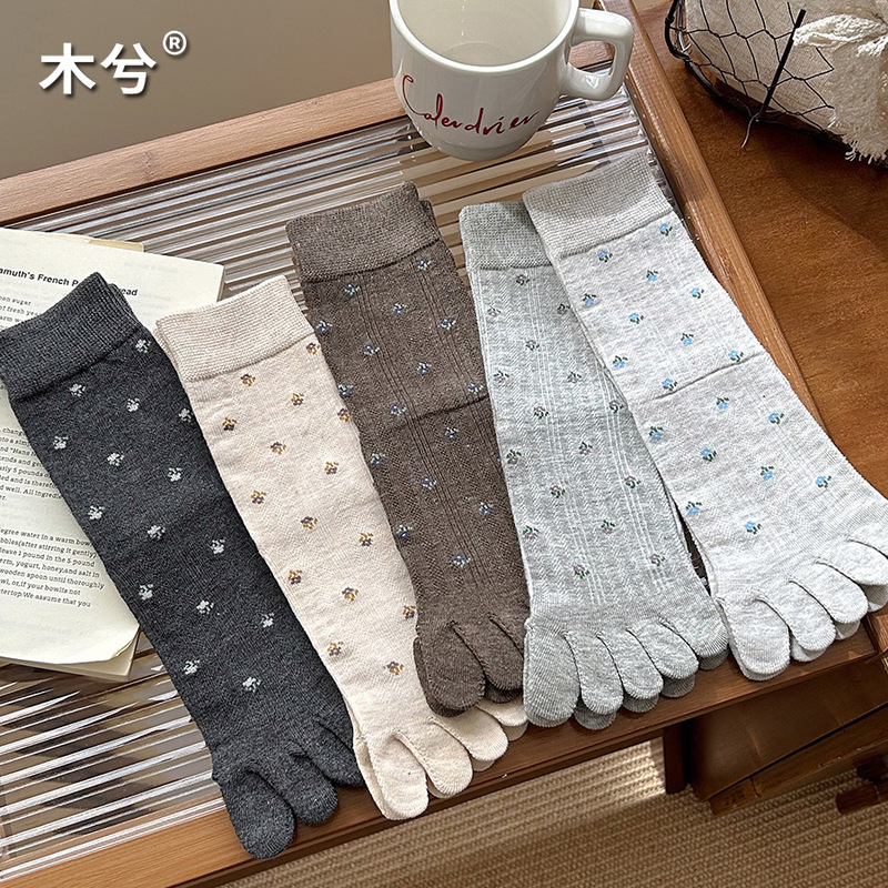Summer Socks for Women, Mid-Calf Socks, Toe-Separated Socks, Five-Toe Socks, Trendy Women's Socks, Japanese Style, Cute, Odor-Resistant