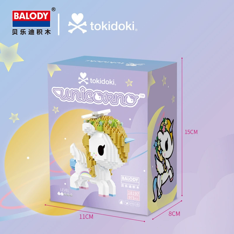 Beledi 18191 genuine authorized unicorn Tokidoki joint model micro -granular building block puzzle toys