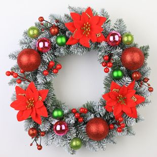 Christmas Wreath 40/50/60cm Christmas Decoration Artificial Window Door Hanging Festival Mall Scene Cloth Bow