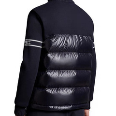 蒙家25ss M家新款 PWBC系列拼接绗缝高领拉链羽绒拼接针织衫 男款