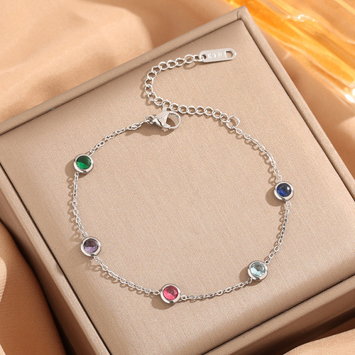  New Colorful Steel Bracelet for Women, Exquisite Fine Chain Bracelet, Jewelry Gift, Unique Design Sense Accessory