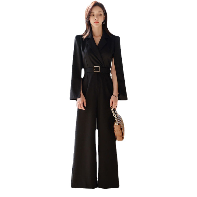 Yujie fan lugar de trabajo traje mono ropa de mujer transfronteriza otoño nuevo estilo coreano traje elegante collar cintura-apretado mono