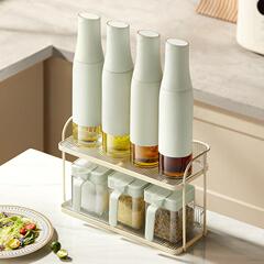 Kitchen oil pot glass oil bottle automatic opening and closing without hanging oil vinegar pot gravity seasoning bottle soy sauce bottle oil leakage protection bottle