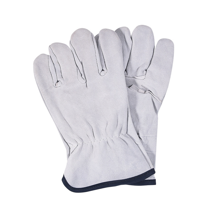 Guantes de soldadura de piel de vaca soldador guantes de piel de oveja 24/12 guantes de alambre manipulación industrial guantes de trabajo de protección