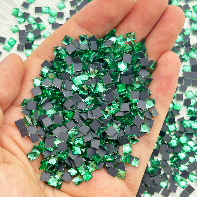 Diamante de cristal cuadrado de fondo plano DIY teléfono móvil manicura diamante plano accesorios de ropa diamante en caliente joyería diamante de imitación al por mayor