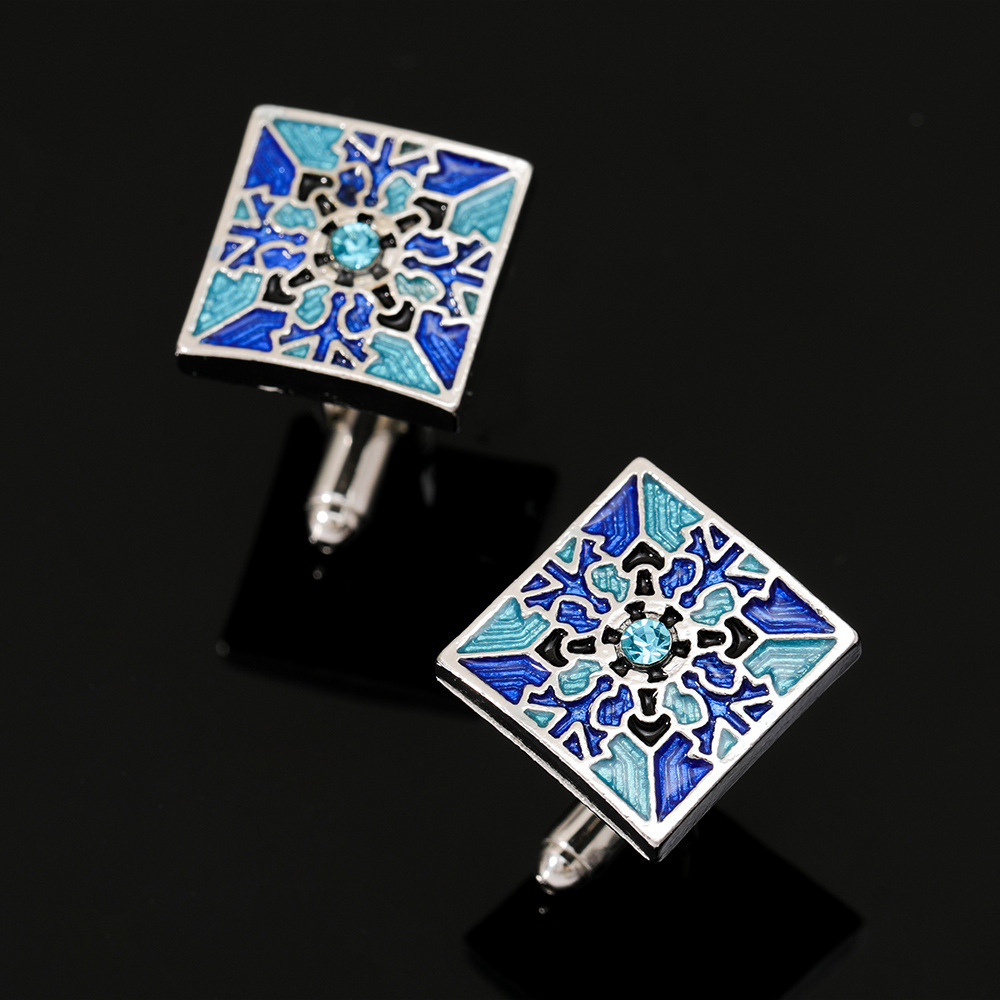New European and American style alloy cufflinks high-end dripping square men's business shirt cufflinks