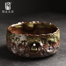 清水柴烧茶洗大号建水茶渣缸复古陶瓷创意仿敦煌壁画大容量水盂