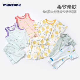 加工定制婴儿夏薄款衣服男童T恤短袖女童背心童装夏宝宝衣服短裤