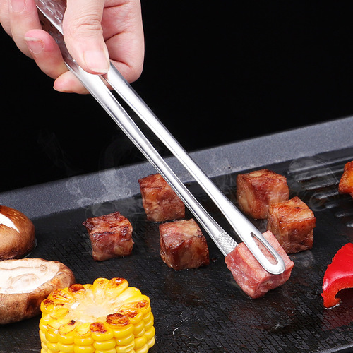 Korean 304 stainless steel barbecue clip BBQ barbecue clip extended food clip food vegetable clip anti-scalding self-service steak clip