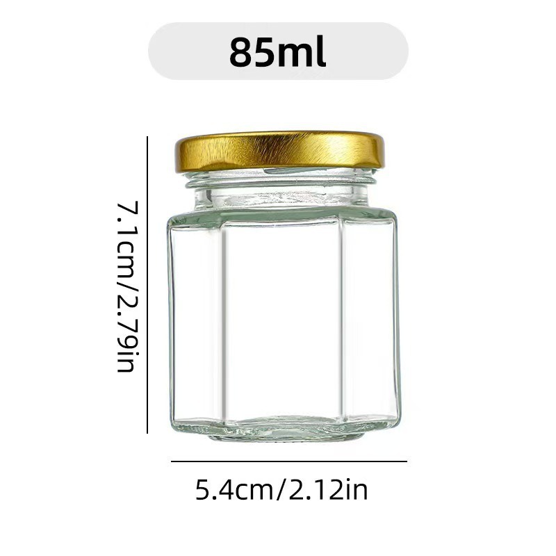 45ml六棱玻璃蜂蜜果酱瓶酱菜瓶罐头瓶试吃小号喜蜜瓶密封分装瓶子|undefined