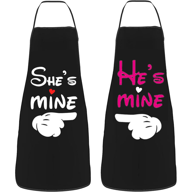 Couple suit apron household kitchen couple apron letter couple printed apron couple apron wholesale Couple suit apron household kitchen couple apron letter couple printed apron couple apron wholesale