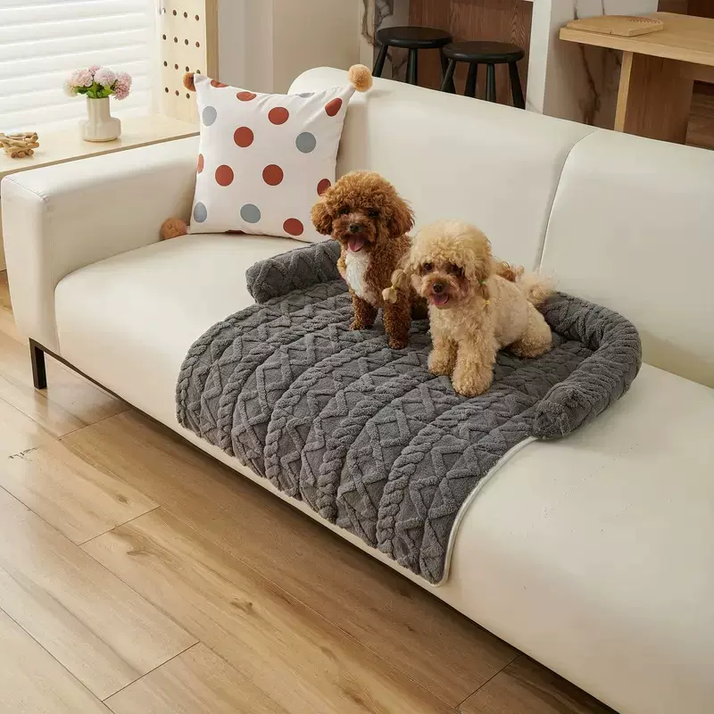 工厂推荐宠物时尚狗窝毛绒垫子方形宠物窝宠物垫可拆卸宠物用品