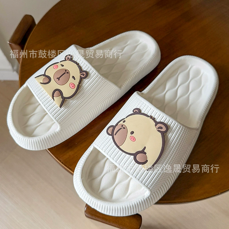 TEMU от имени волос креветки с толстой подошной кожей EVA холодные тапочки для мужчин и женщин