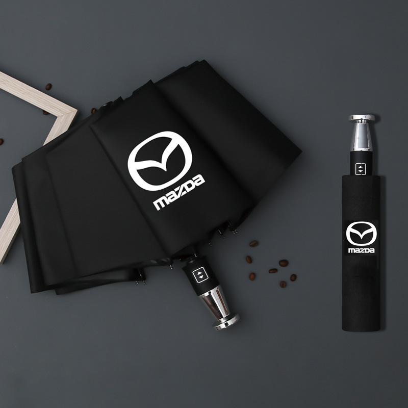 Paraguas Rolls-Royce con 10 varillas, plegado automático, revestimiento negro para protección solar, paraguas Mercedes, paraguas con logotipo de coche de tienda 4S.