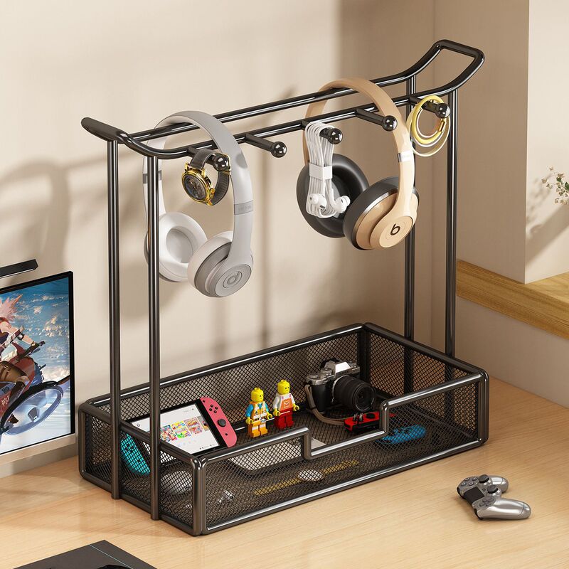 25 Headphone Stand Neutral Headset Stand Hanger Desktop Computer Gaming Headset Metal Storage Rack Wholesale
