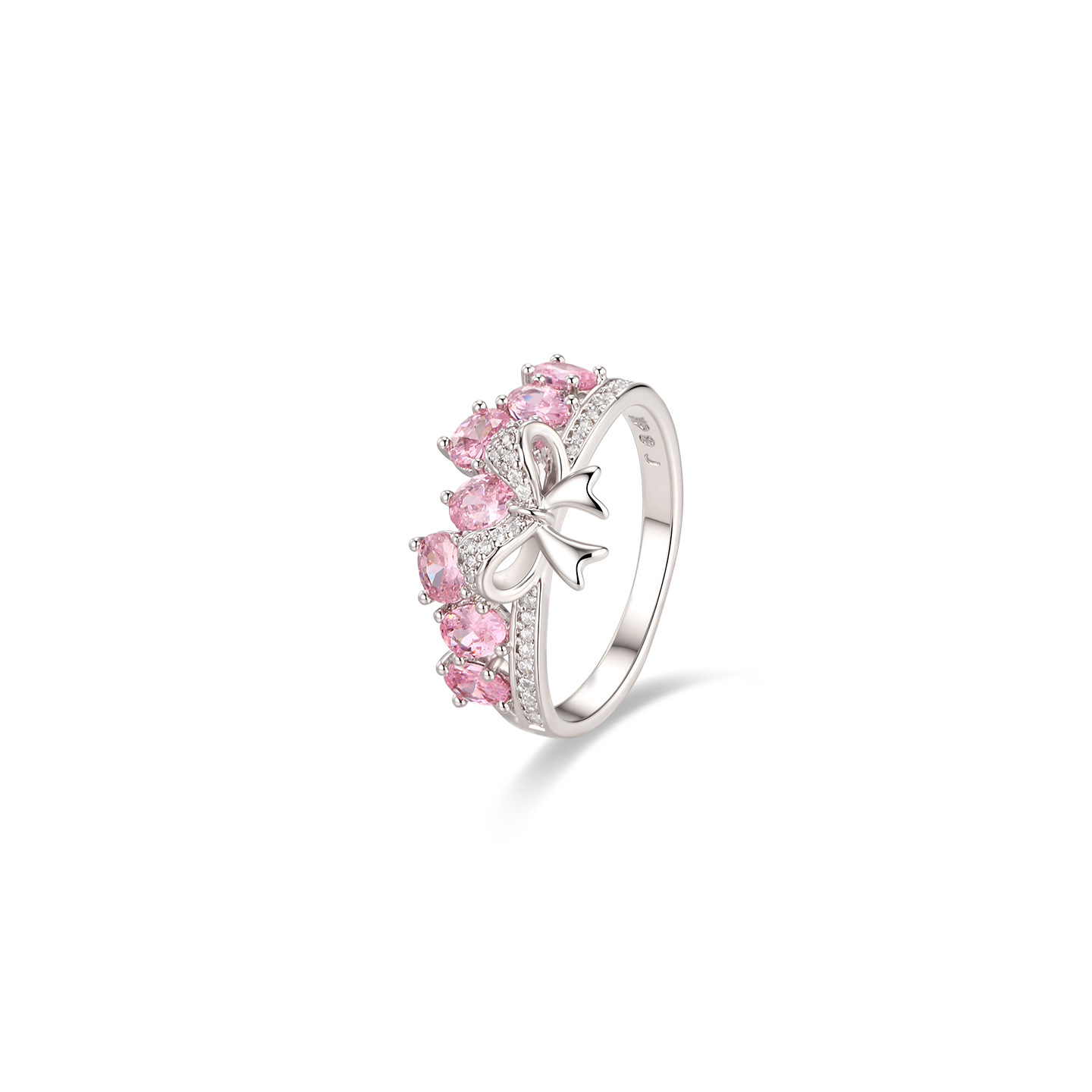 Xuping serie de arco dulce y suave anillo de aleación de cobre chapado blanco ligero anillo de lujo damas al por mayor