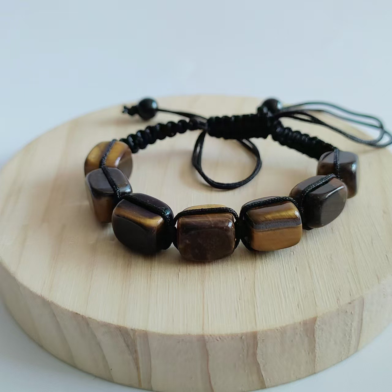 Pulsera tejida de cristal colorido exótico, pulsera asimétrica hecha a mano, pulsera geométrica de piedra energética para yoga