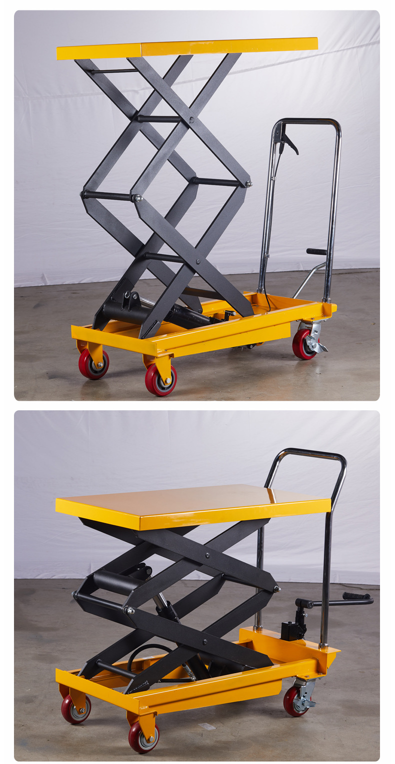 Foot-Operated Electric Platform Cart Manufacturer Warehouse Moving Small Simple Trolley Manual Hydraulic Lifting Platform
