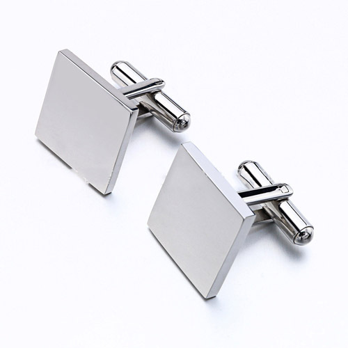 Manufacturers support a diy lettering stainless steel square geometric mirror European and American simple titanium steel cufflinks men