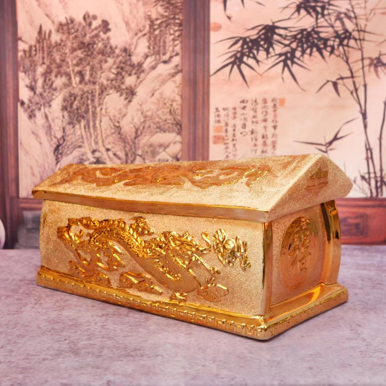 景德镇陶瓷陶瓷骨灰盒厂家陶瓷棺材防潮迁坟丧葬用品棺材批发