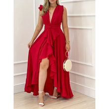K 22345 High waist red camisole dress ������ɫ����ȹ�羳